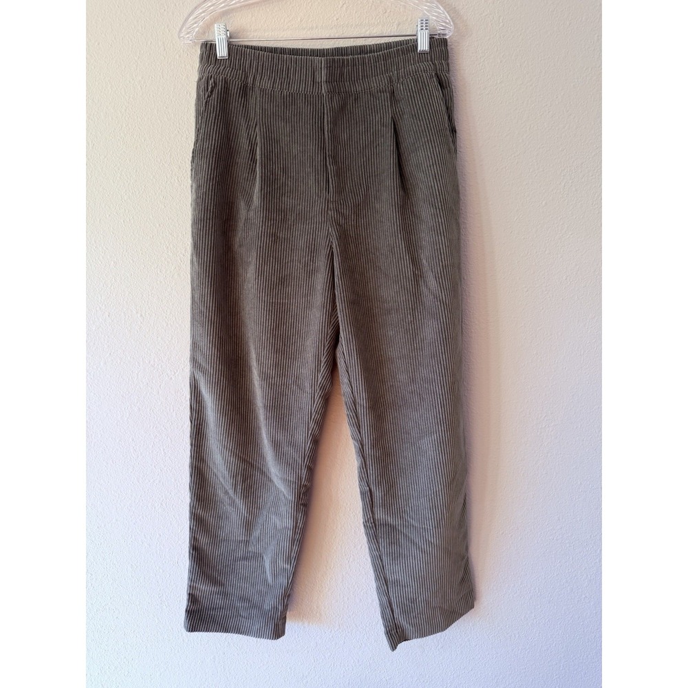 Gap Womens Pants Gray‎ High Rise Corduroy Wide-Leg Size Medium Stretchy Waist